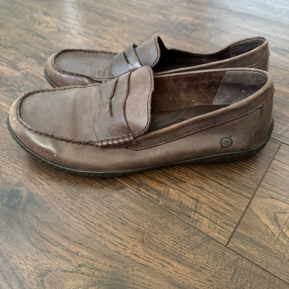 Born Simon Penny Distressed Leather Brown Slip On Comfort Loafers Mens Size 10 - Picture 3 of 10